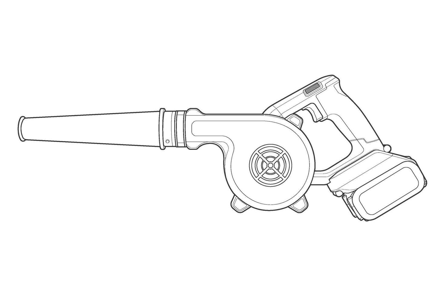 a drawing of line art blower on a white background vector