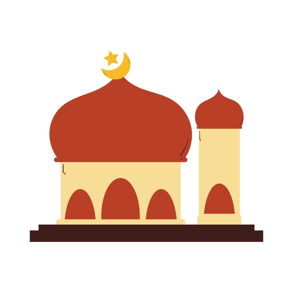 Moslem mosque with brown color. building for Moslem to pray vector
