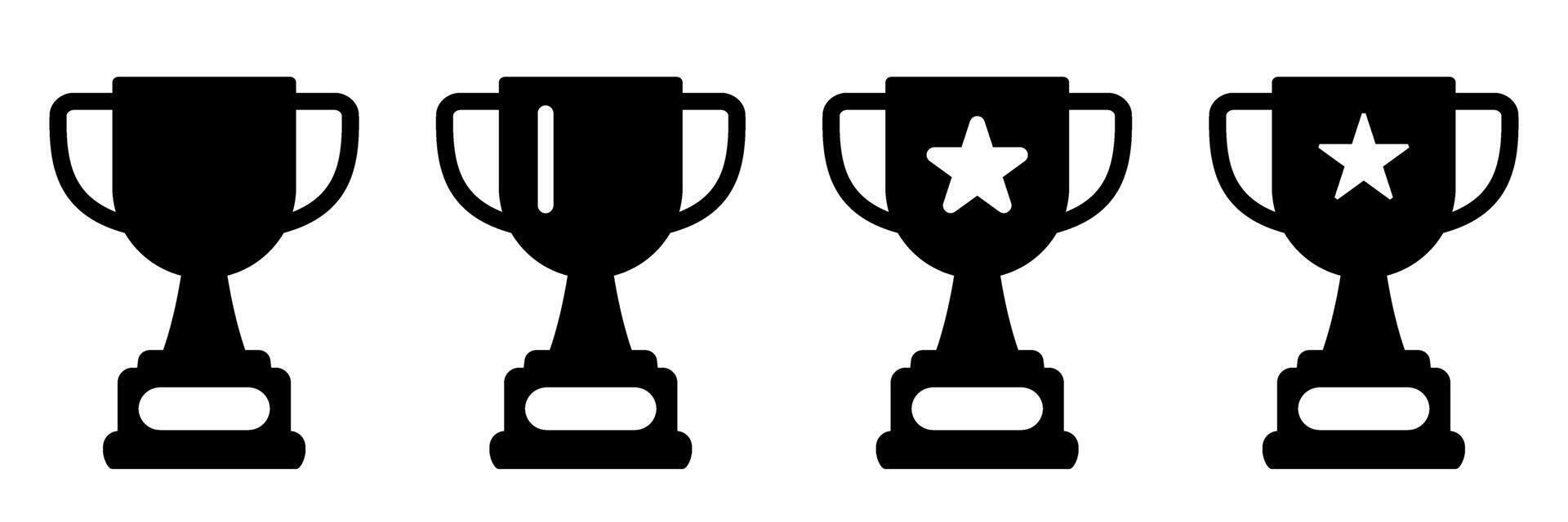 Trophy cup icon, winner cup icons set, victory cup icon. Reward symbols set. vector