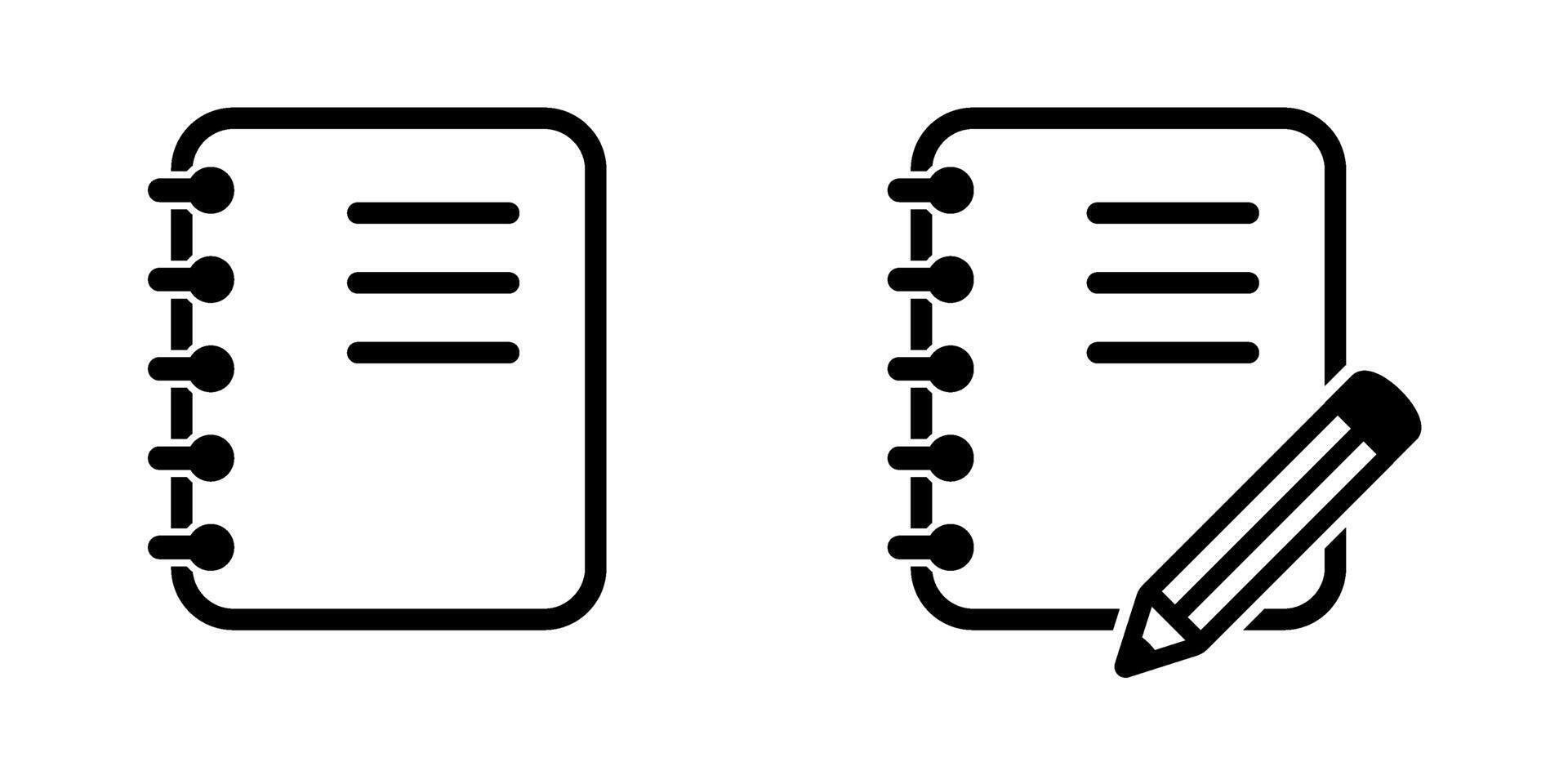 Notebook with pencil icon. Notepad with pencil icon. Notepad icon. vector