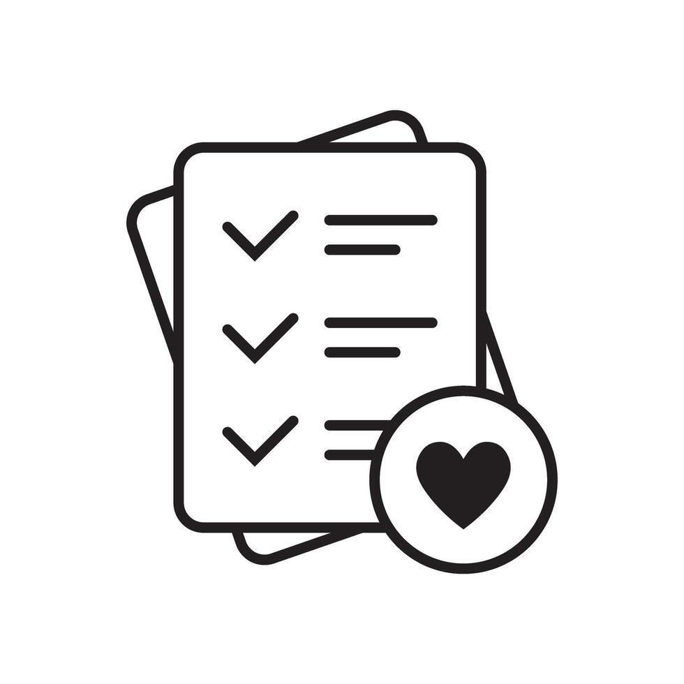 Wishlist icon in line style. vector