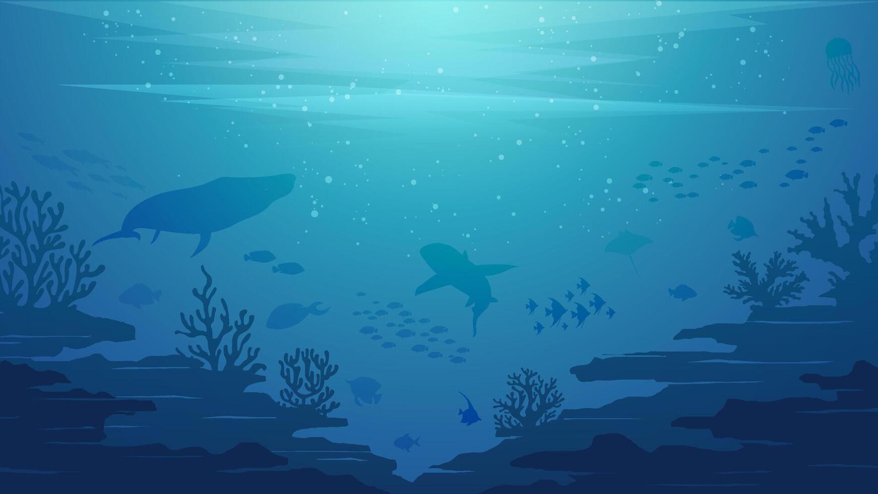 Under the sea illustration background vector