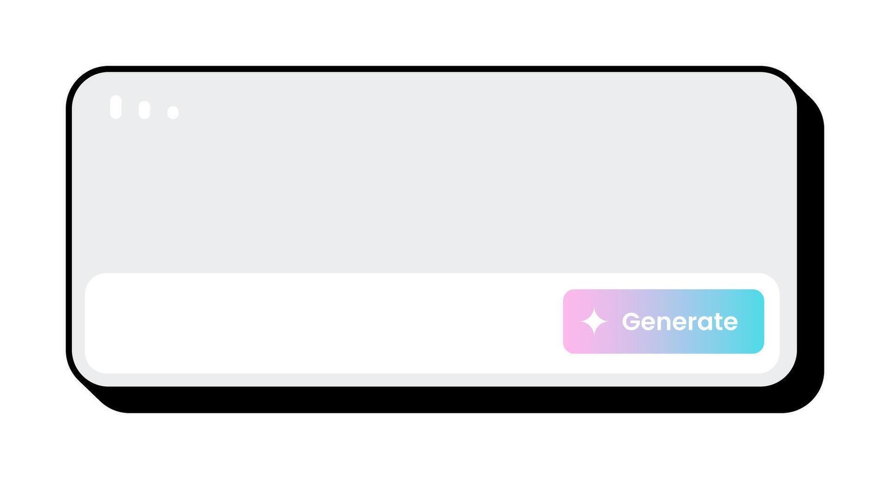 Simple User Interface Frame with Generate Action. Minimalist Frame with Generate Button vector