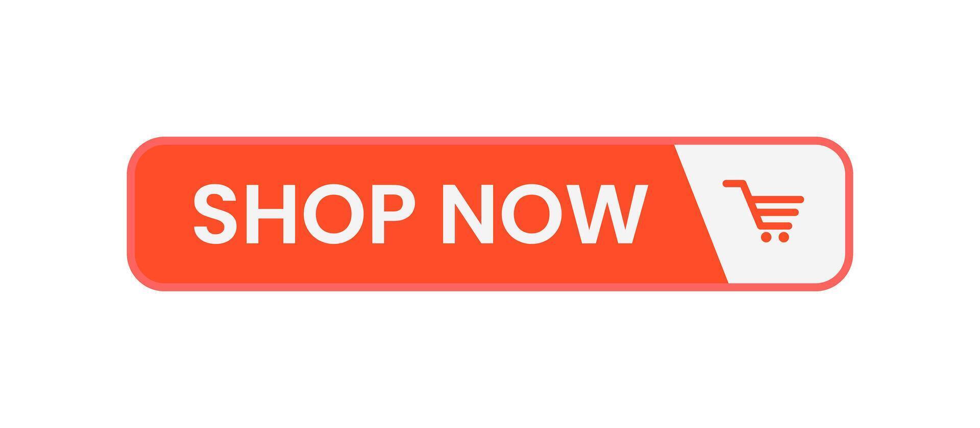 Shop now button illustration. Purchase signs for website interface. vector