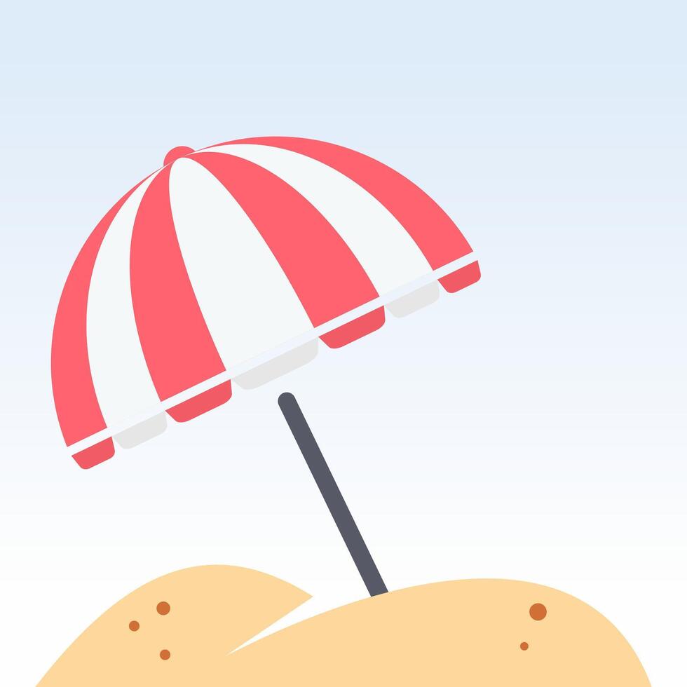 Beach Umbrella and Sand Icon for Tropical Vacation Concepts vector