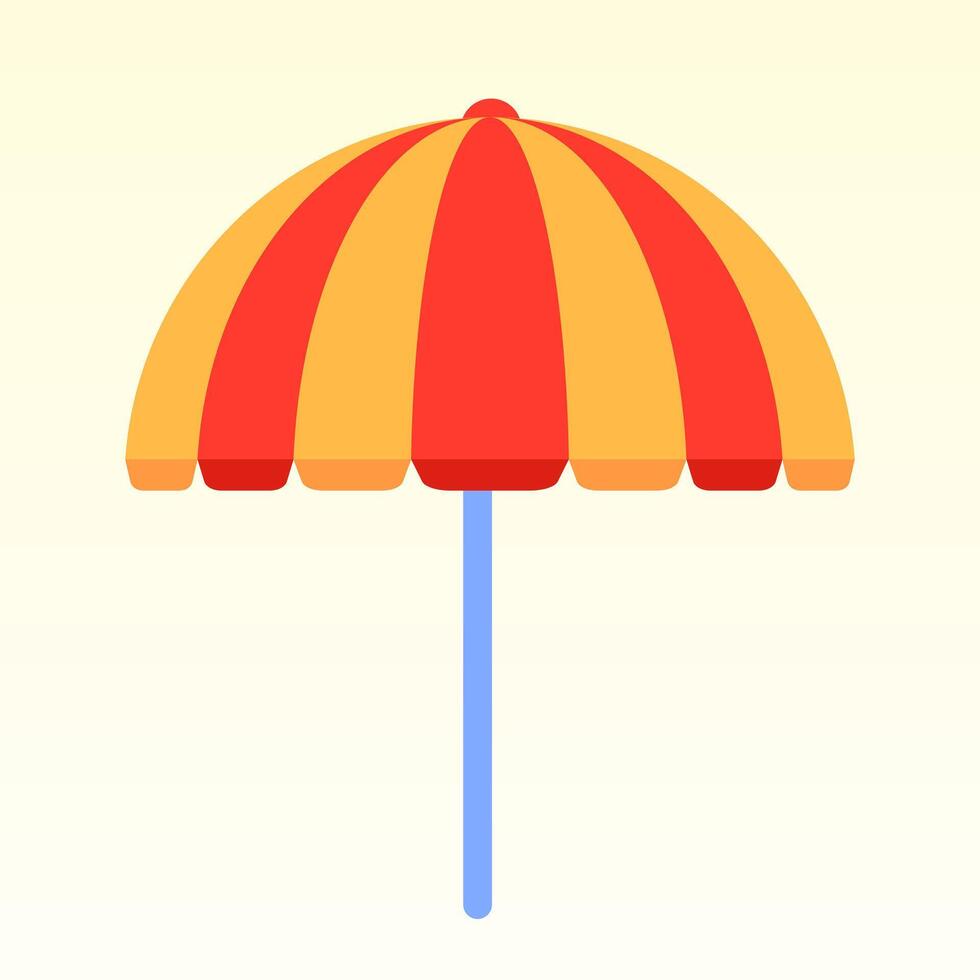 Striped Beach Umbrella Icon for Summer and Vacation Themes vector