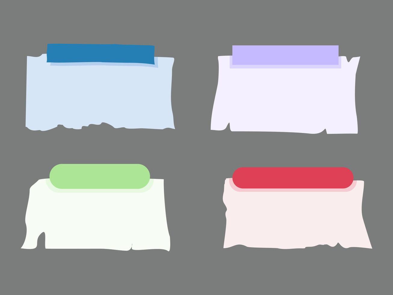 Colorful Torn Paper Sticky Notes Collection for Digital Organization and Reminders vector