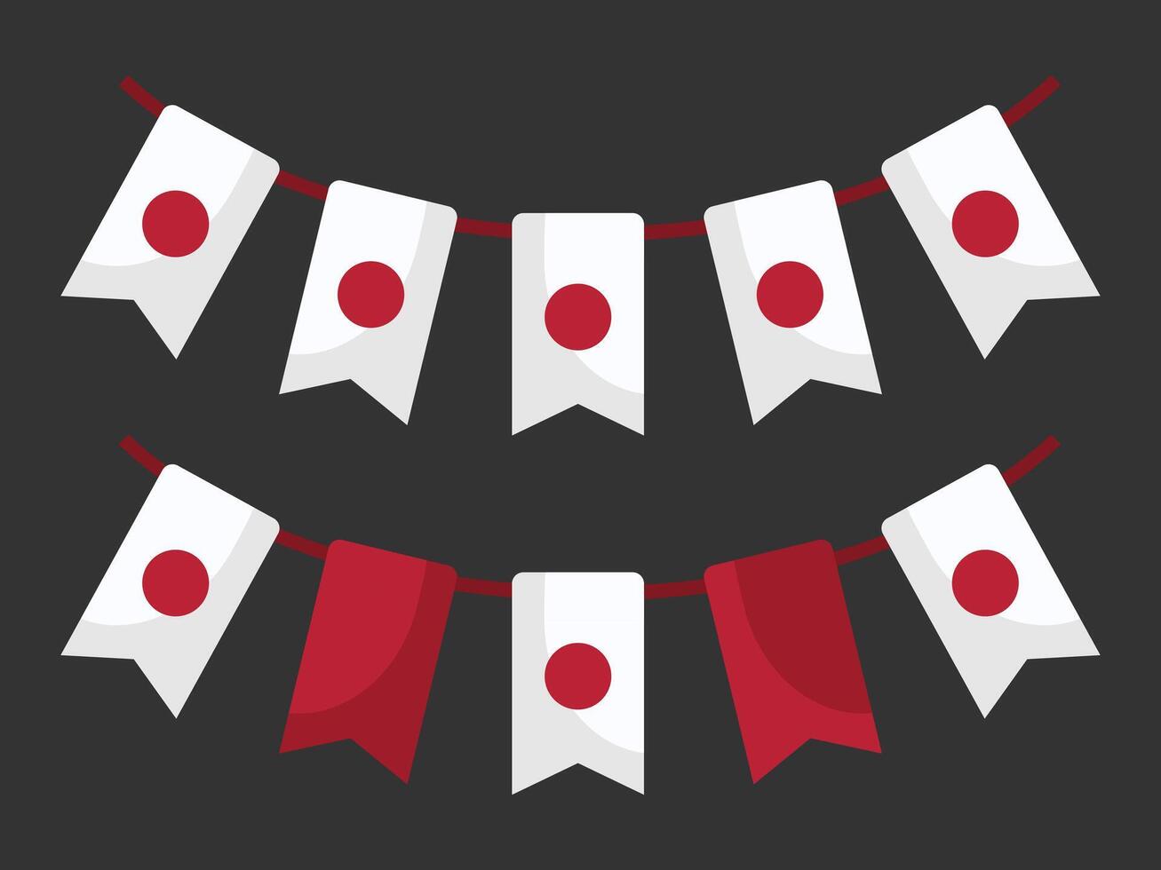 Japanese Flag Bunting Decoration for National Holidays and Festivals vector