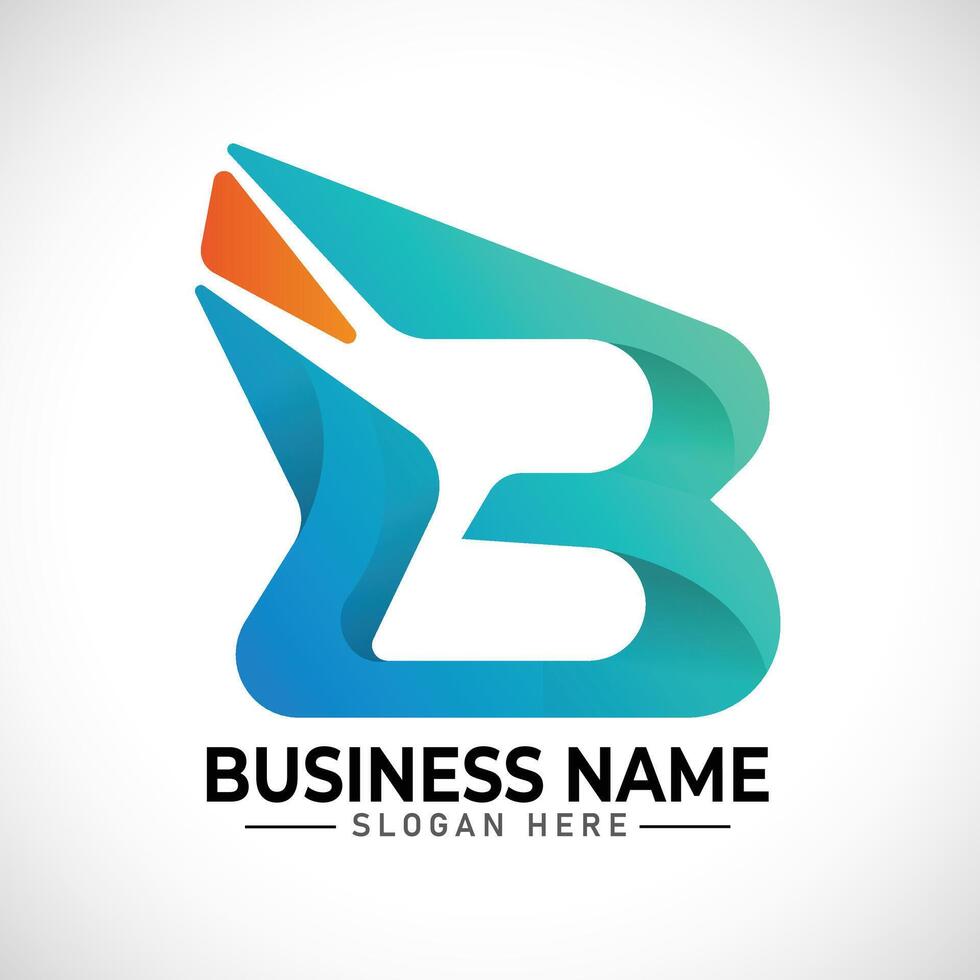 b abstract gradient logo vector