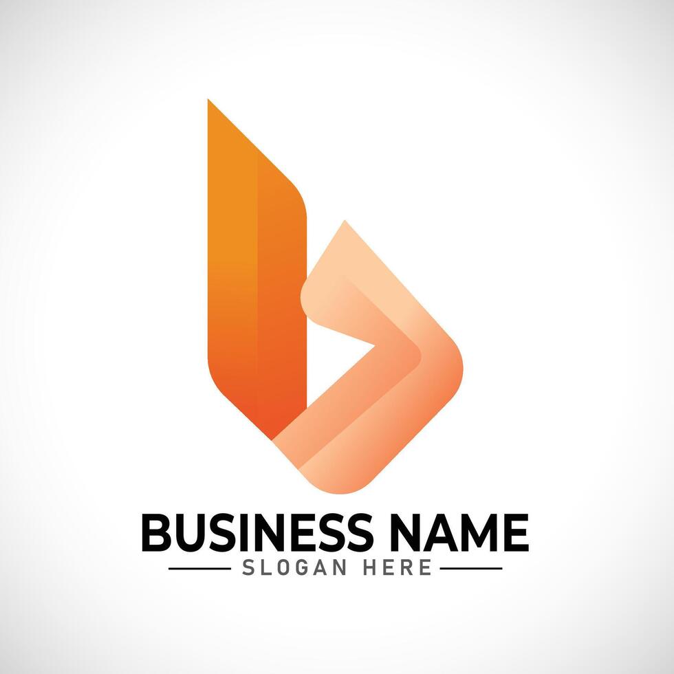 b gradient logo design templateent vector