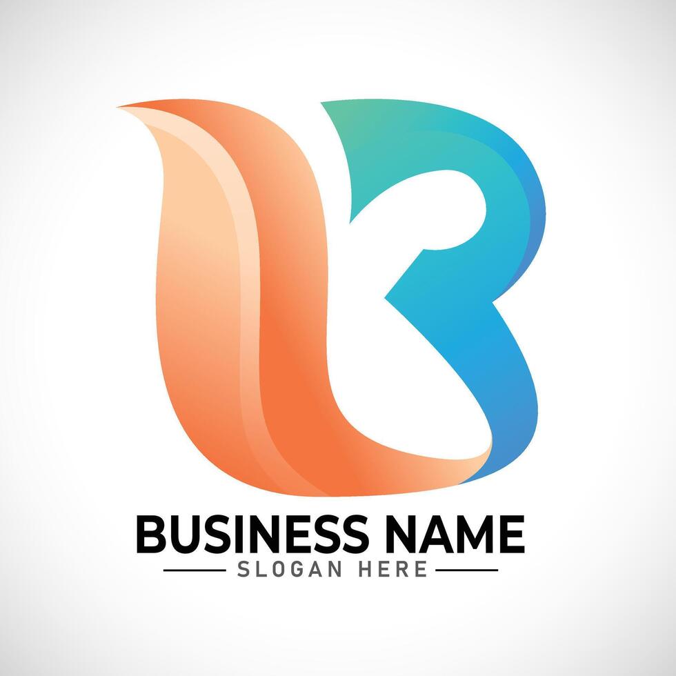 b logo design template vector