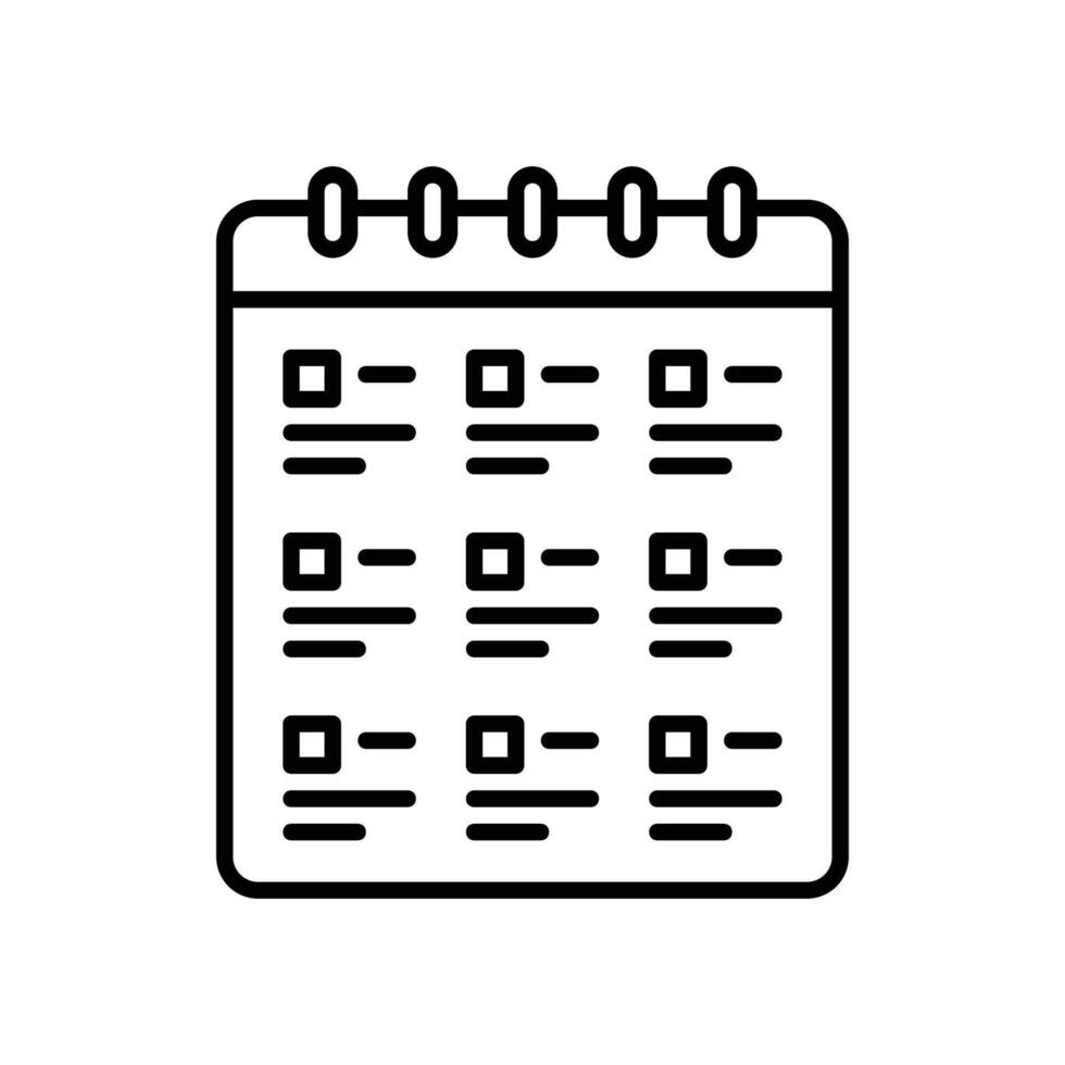 Planner calendar icon for creating business agenda vector