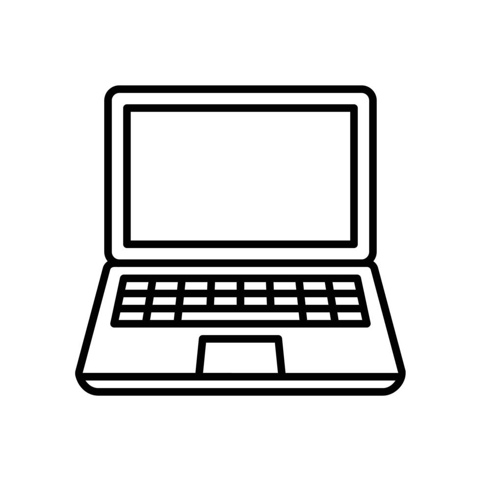 Laptop icon as a computing work tool vector