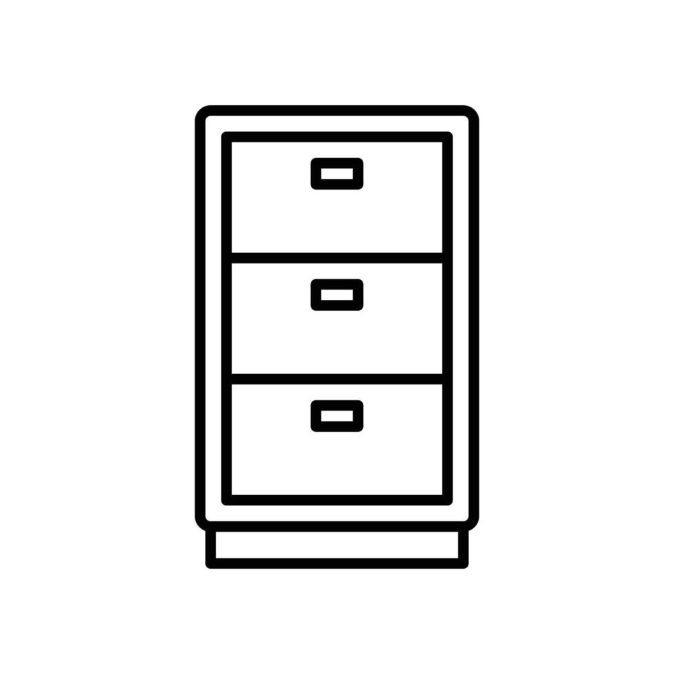 File cabinet icon for storing office document files vector
