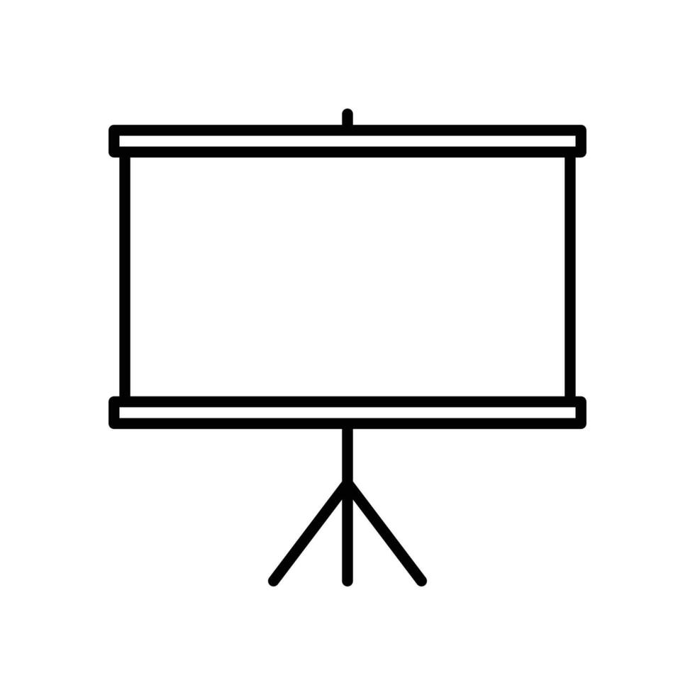 Presentation screen icon for projecting business plans and reports vector