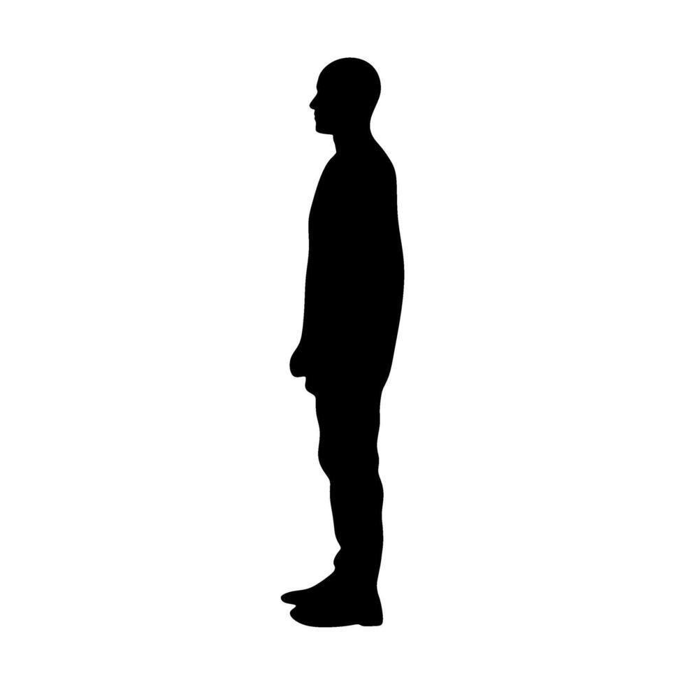 Silhouette of a man standing in front of a white background vector