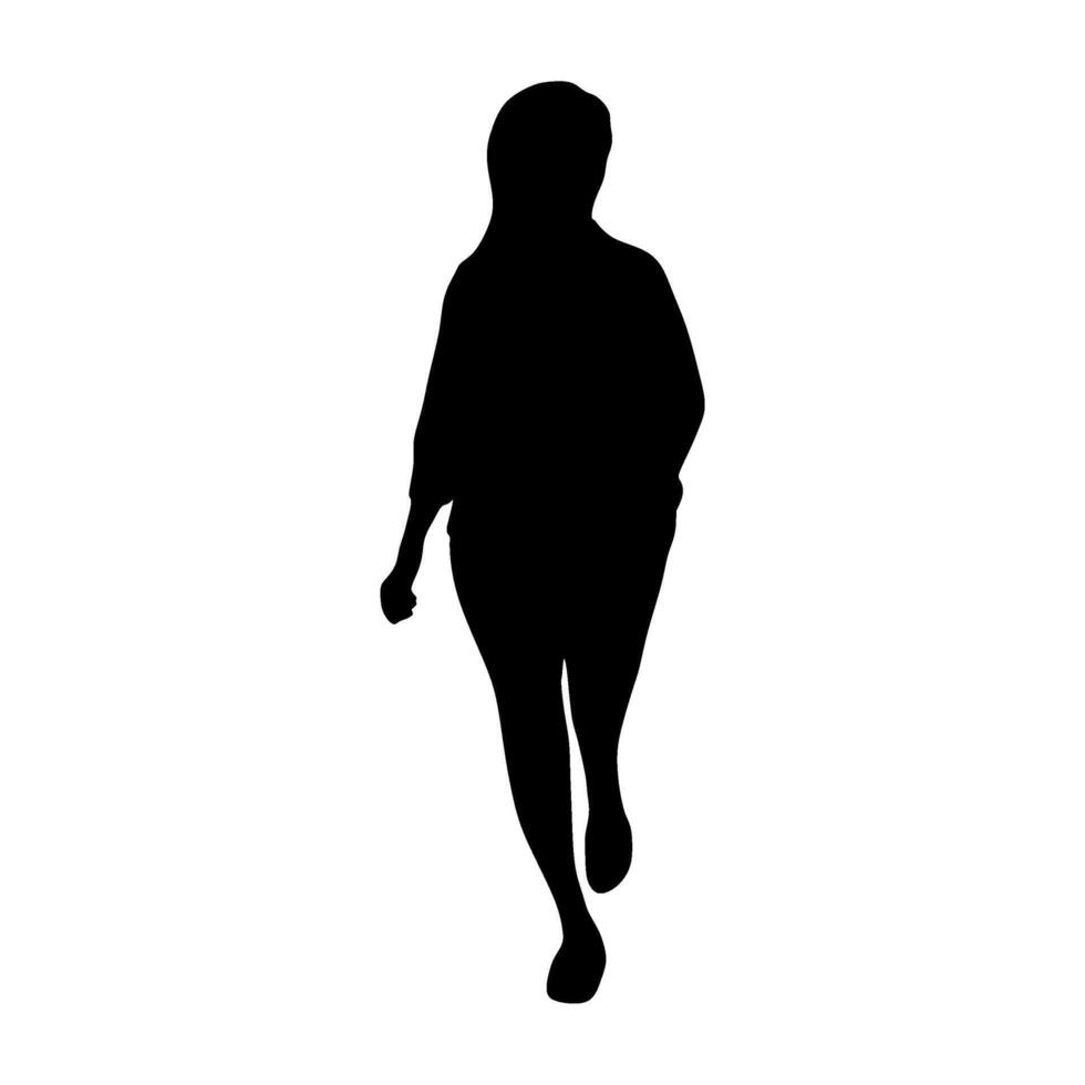 Silhouette of a woman walking in the street vector