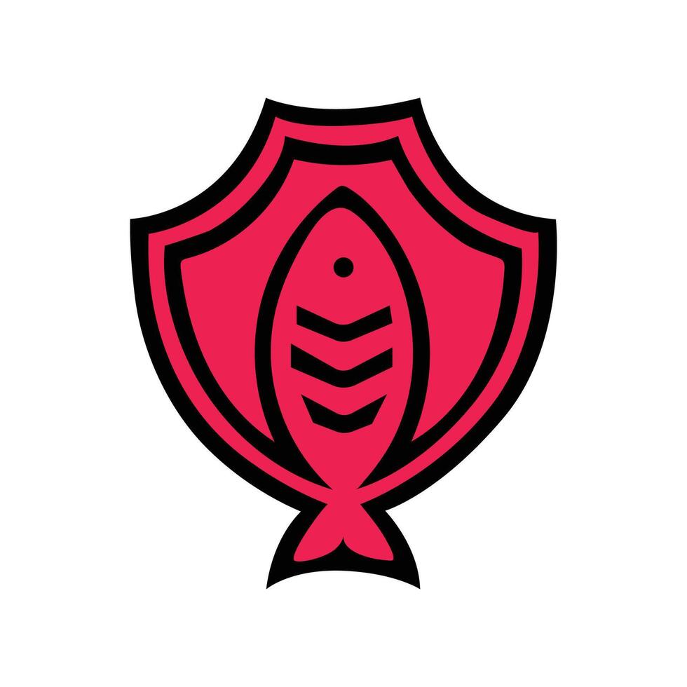 Fish logo with shield concept. shield fish logo. vector