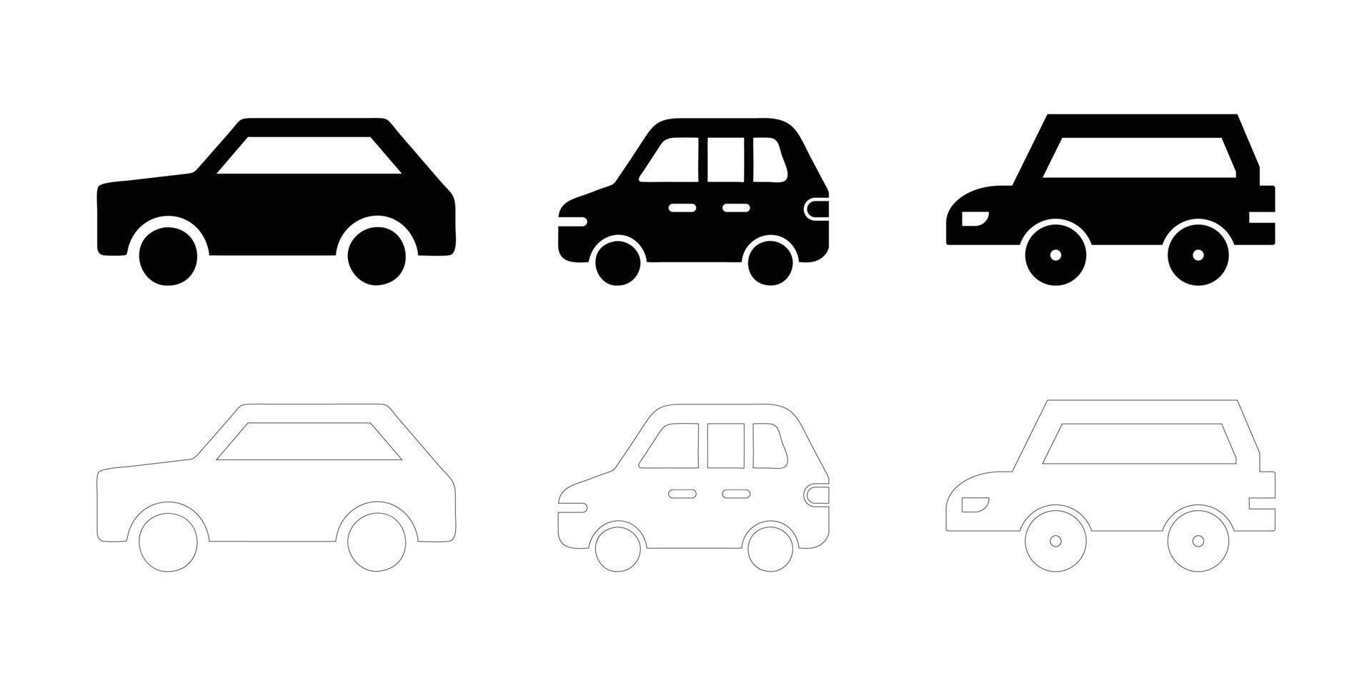 car icon with line art vector