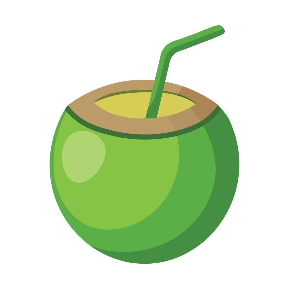 Young coconut drink isolated vector