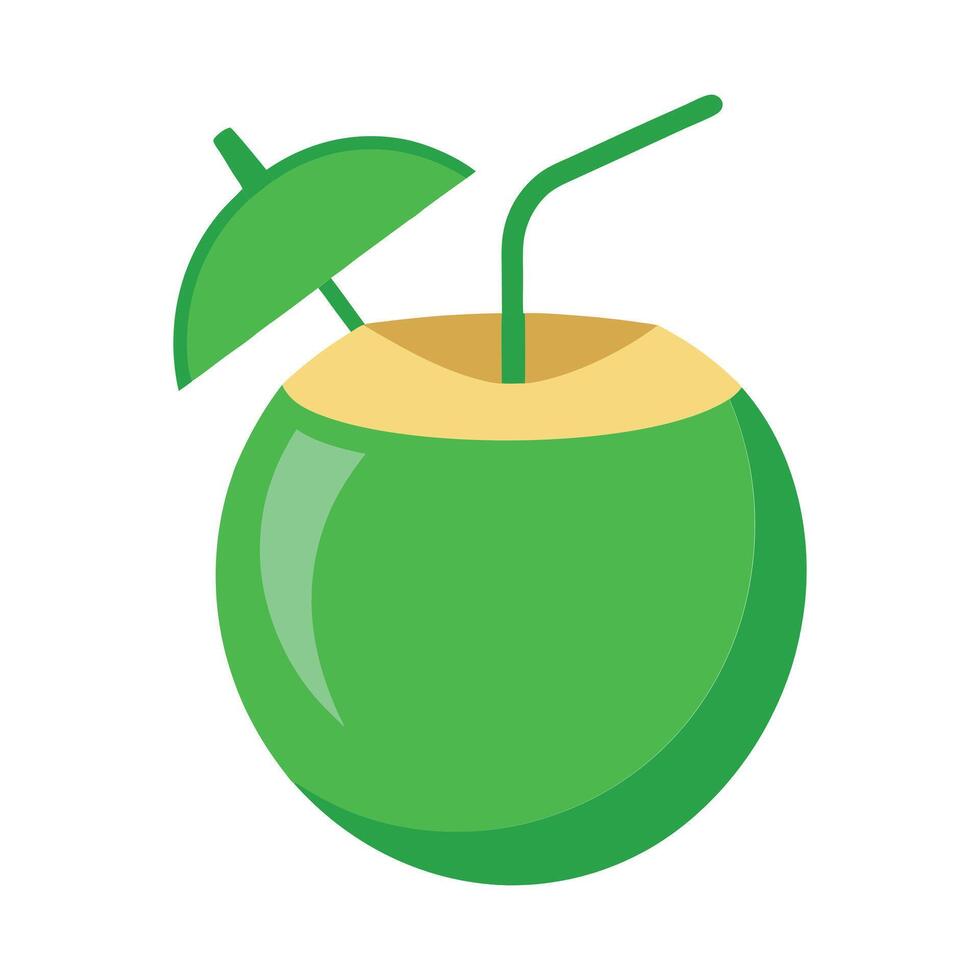 Fresh Coconut Drink iIlustration Art Work vector