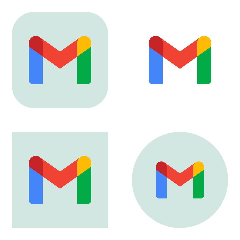 gmail icon with green background on transparent background vector