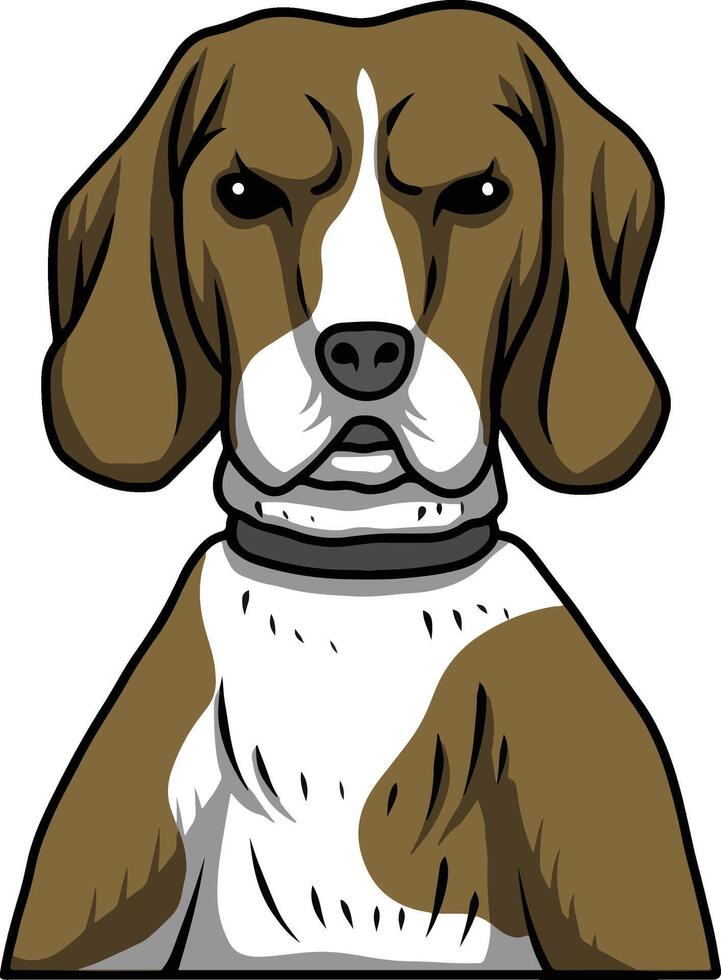 A cartoon dog with a collar on its neck vector