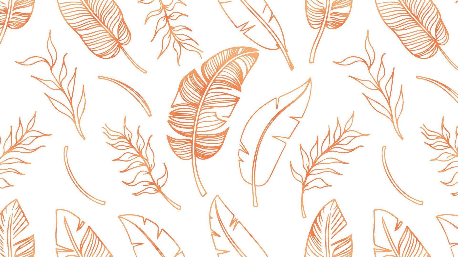 Tropical leaf Wallpaper, Luxury nature leaves pattern design, banana leaf line arts, Hand drawn outline design for fabric , print, cover, banner and invitation, illustration. white background vector