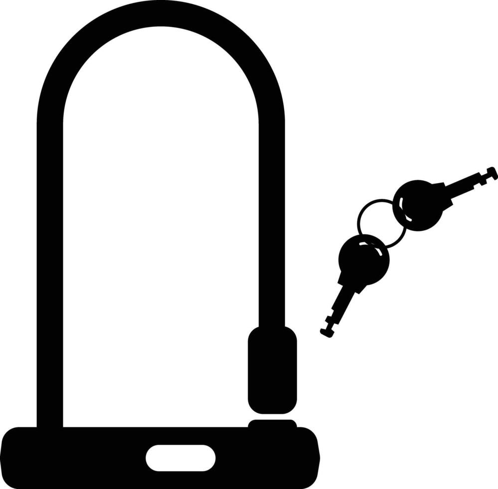 Bike lock icon. U lock bike sign. Bicycle security lock symbol. flat style. vector