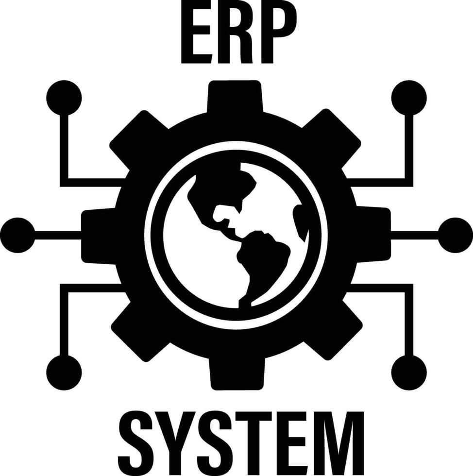 ERP system icon. Enterprise resource planning sign. Business automation and innovation symbol. flat style. vector