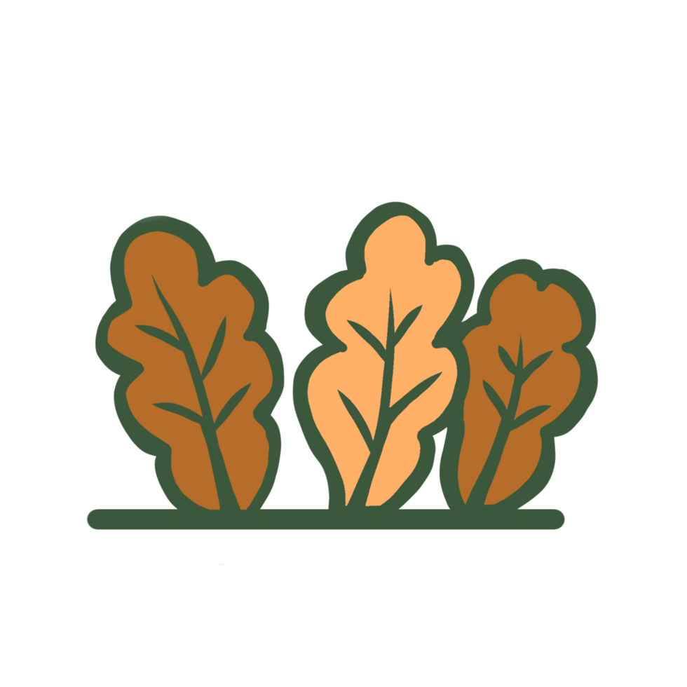 oak leaves icon, flat style, on transparent background png