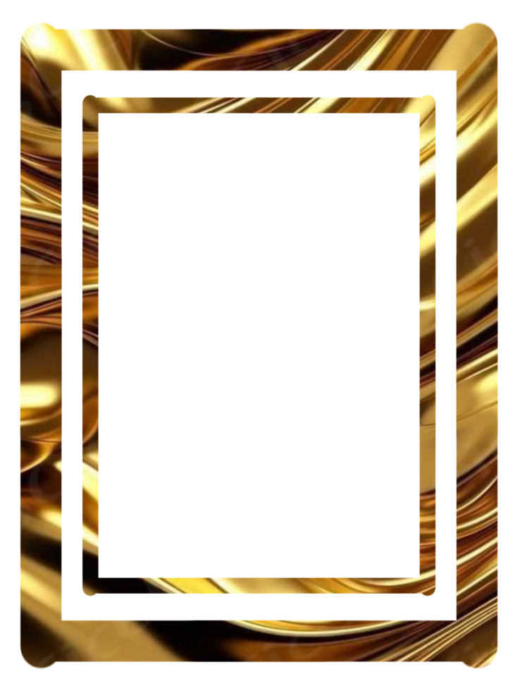 golden frame with a white border on a transparent background png