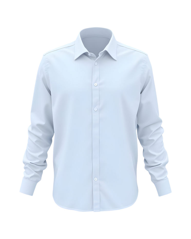 Isolated White Long Sleeve Tee on Transparent Background png