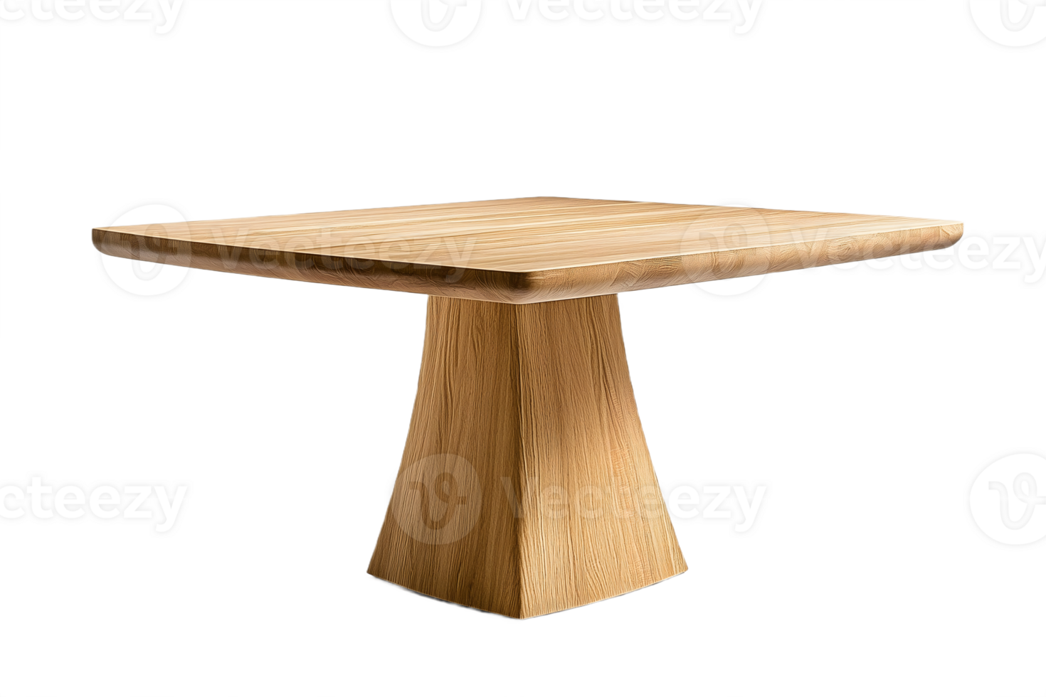 Modern wooden square table with unique pedestal base elegant design home furniture png