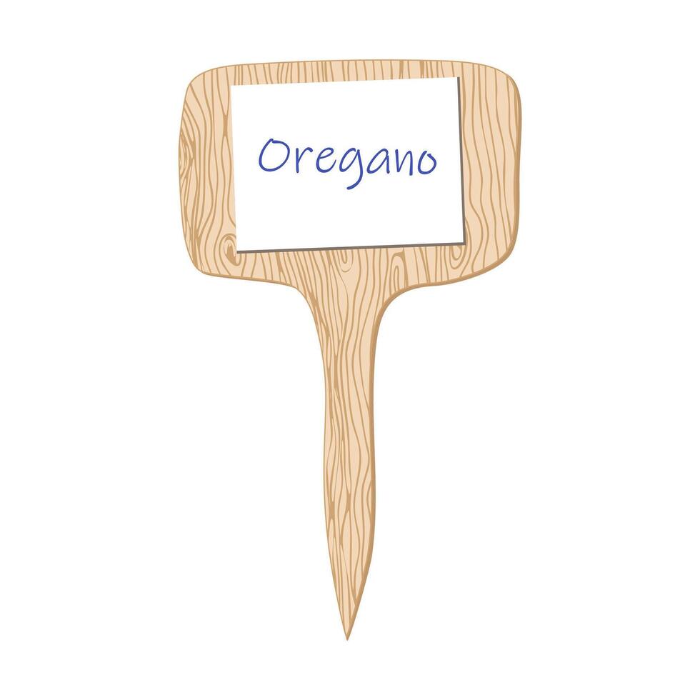 Rectangular Wooden Garden Marker with Paper Insert vector