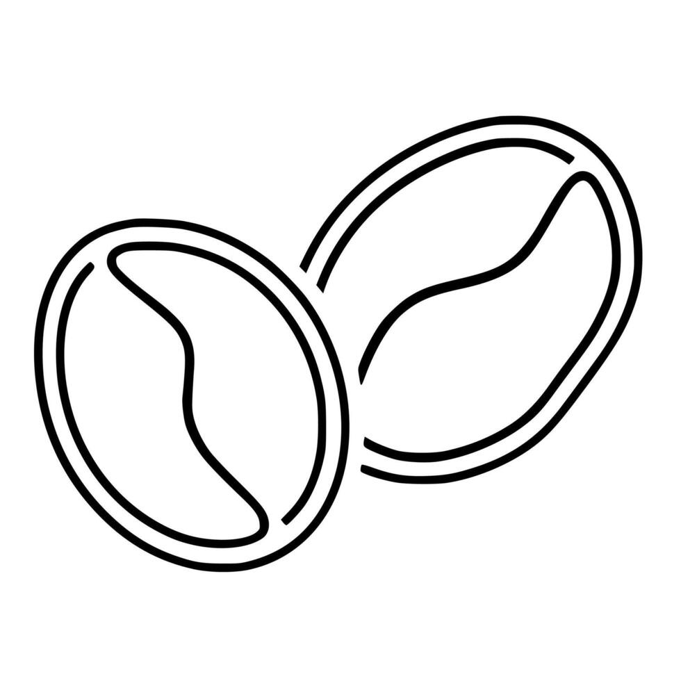 Outline Handdrawn Coffee Bean Icon Illustration for Beverages Menu Design vector