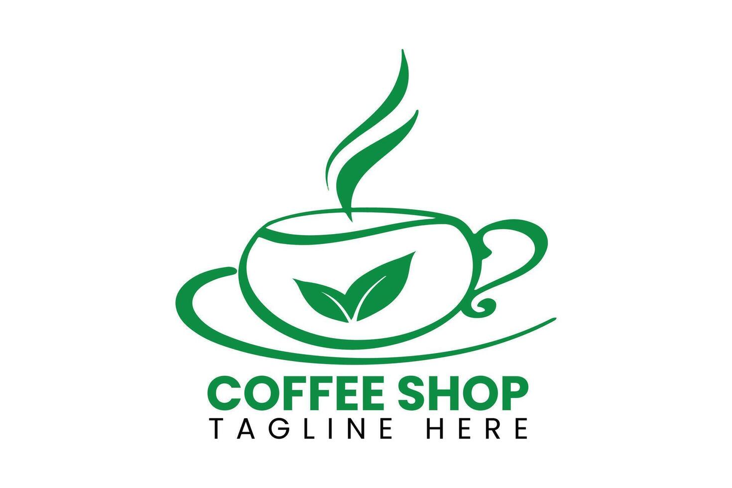 Coffee shop logo eco vector
