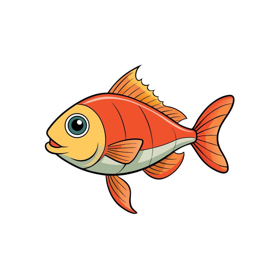 Cartoon goldfish illustration on a white background vector