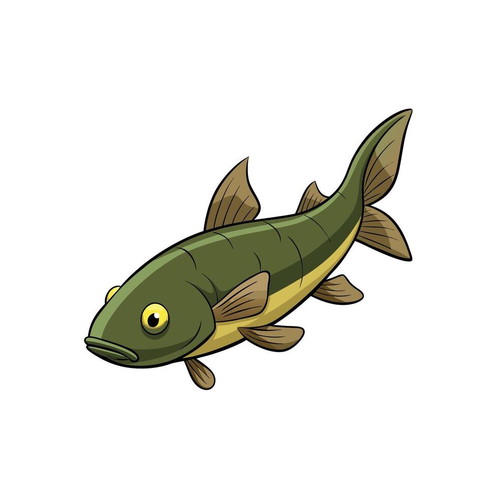 Illustration of freshwater fish with realistic looking cartoon design vector
