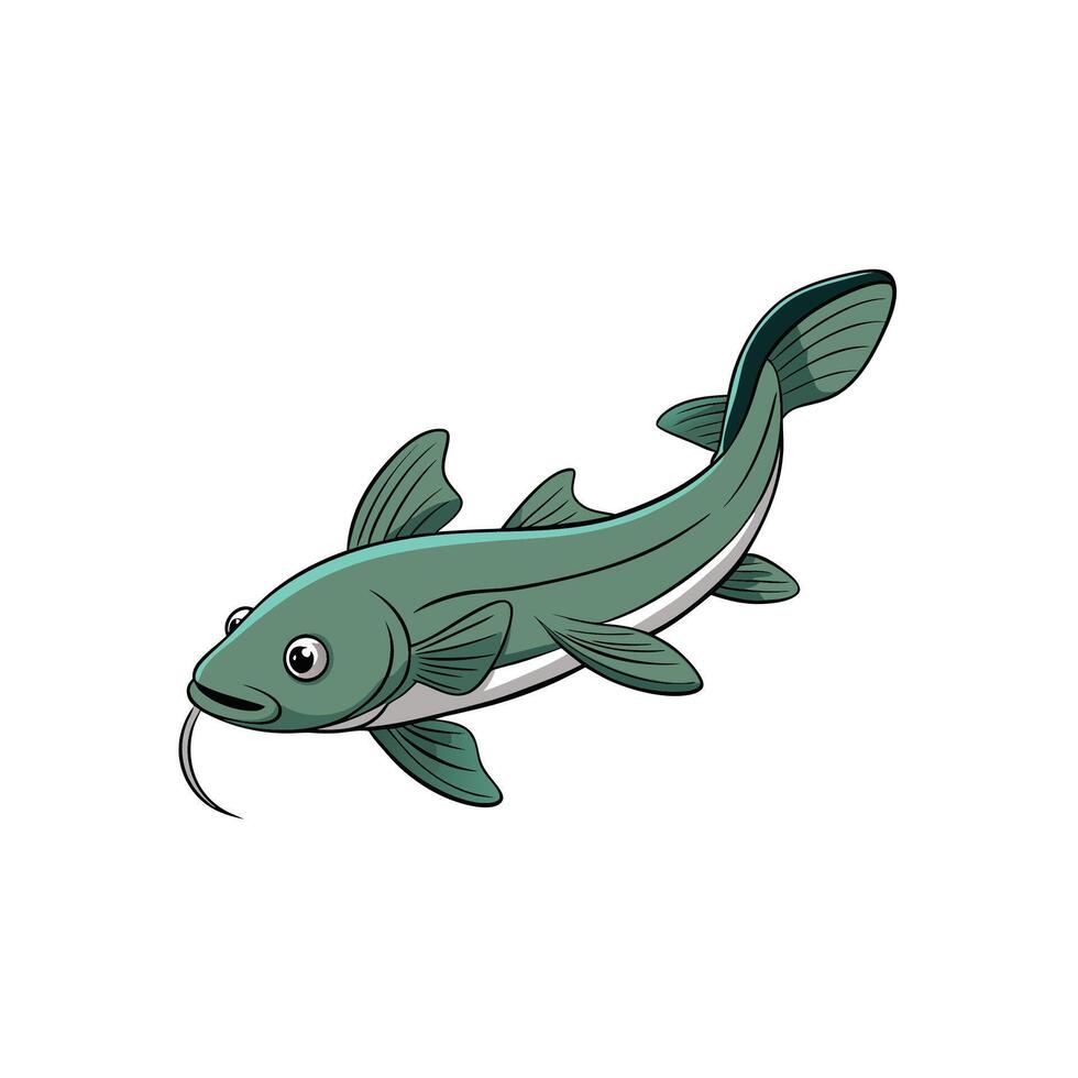 Stylized illustration of burbot fish on white background vector
