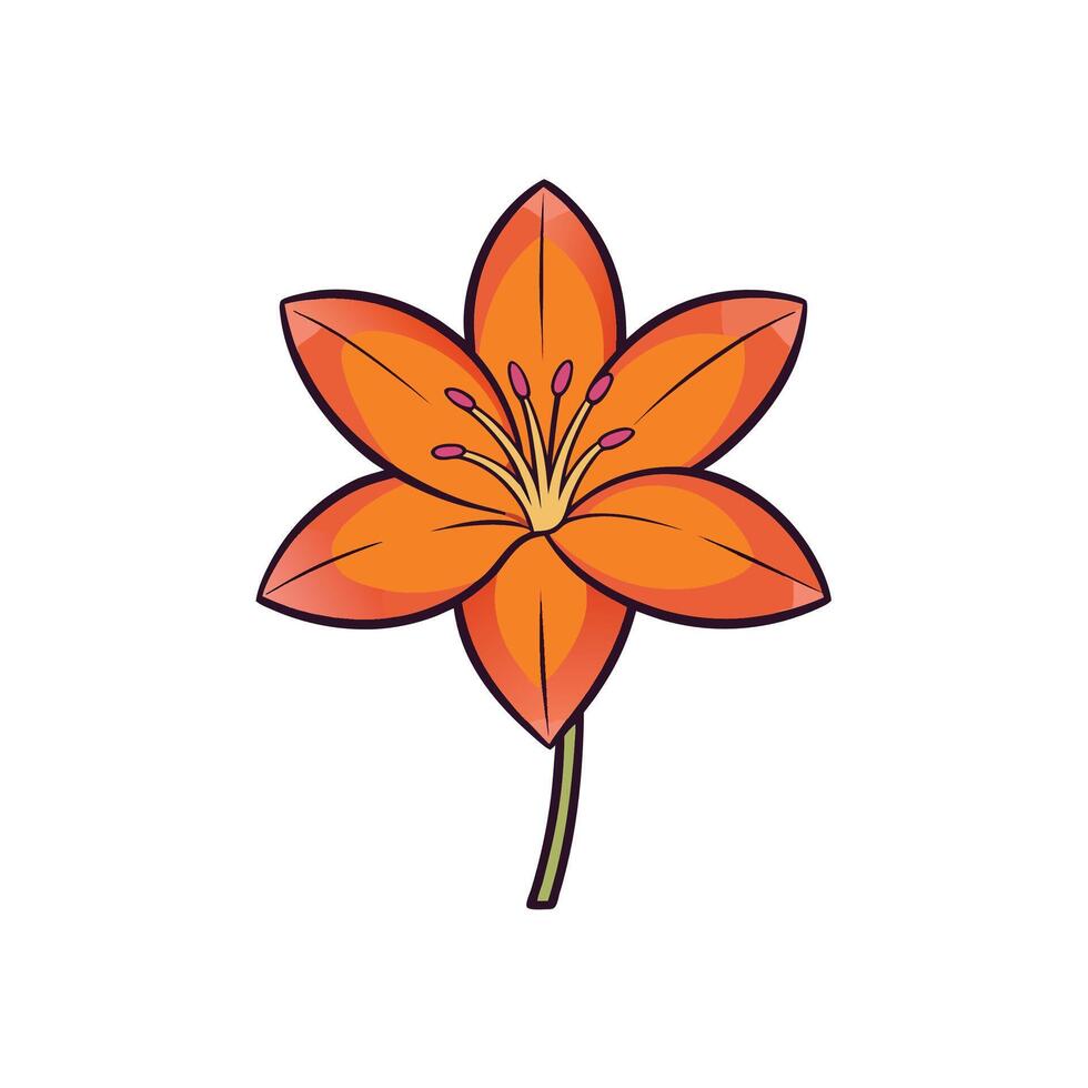 Stylized orange flower blossom illustration on white background vector