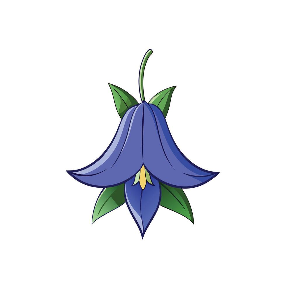 Stylized bluebell flower illustration on a white background vector