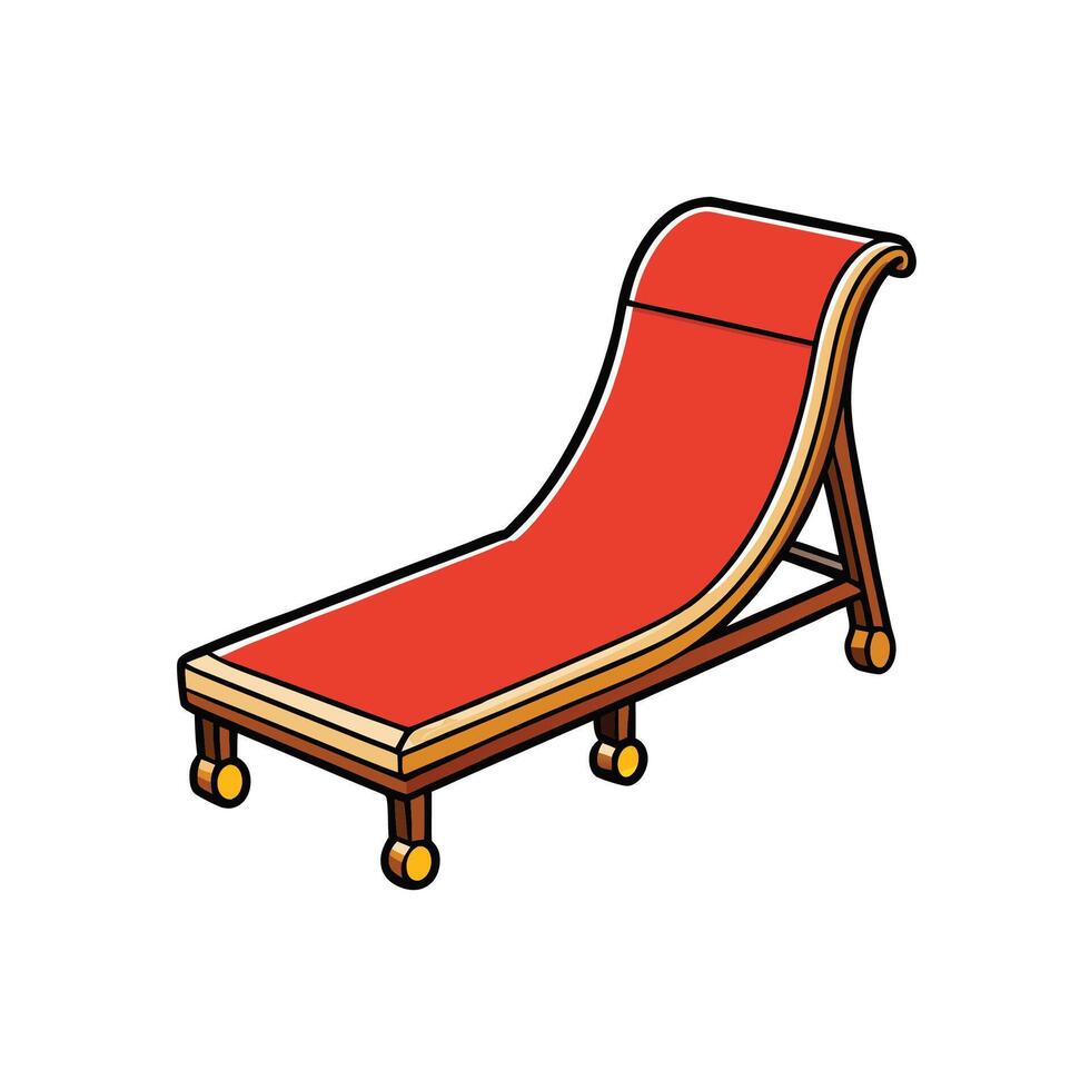 Cartoon style lounge chair perfect for summer relaxation illustration vector