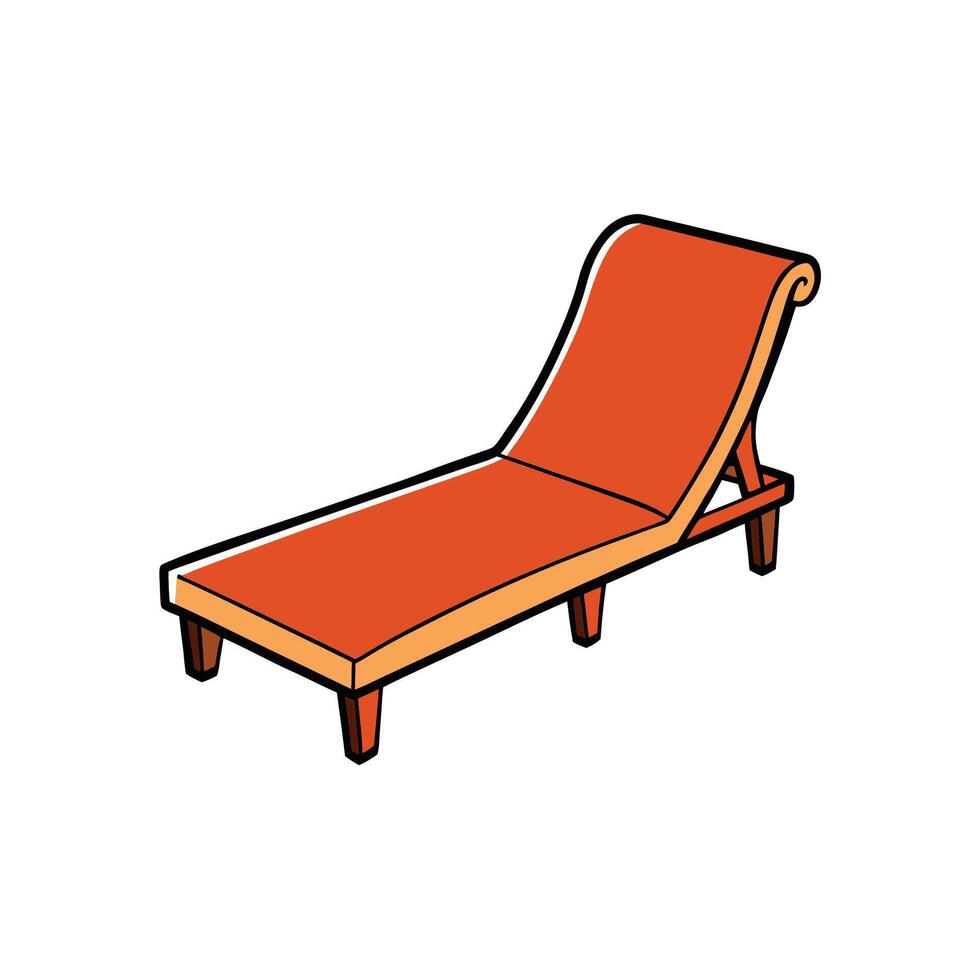 Illustrated orange lounge chair perfect for a summer vacation vector