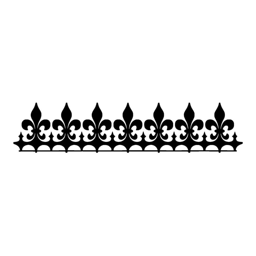 Fleurdelis Border Silhouette Elegant Element vector