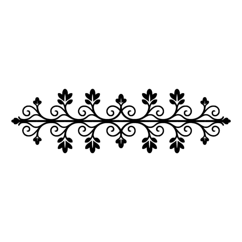 Elegant Black Floral Border on Light Background vector
