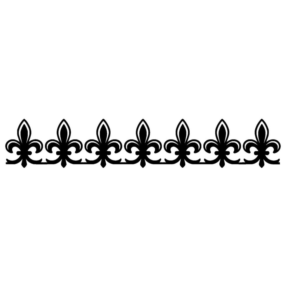 Fleurdelis Border Elegant Black on White Pattern vector