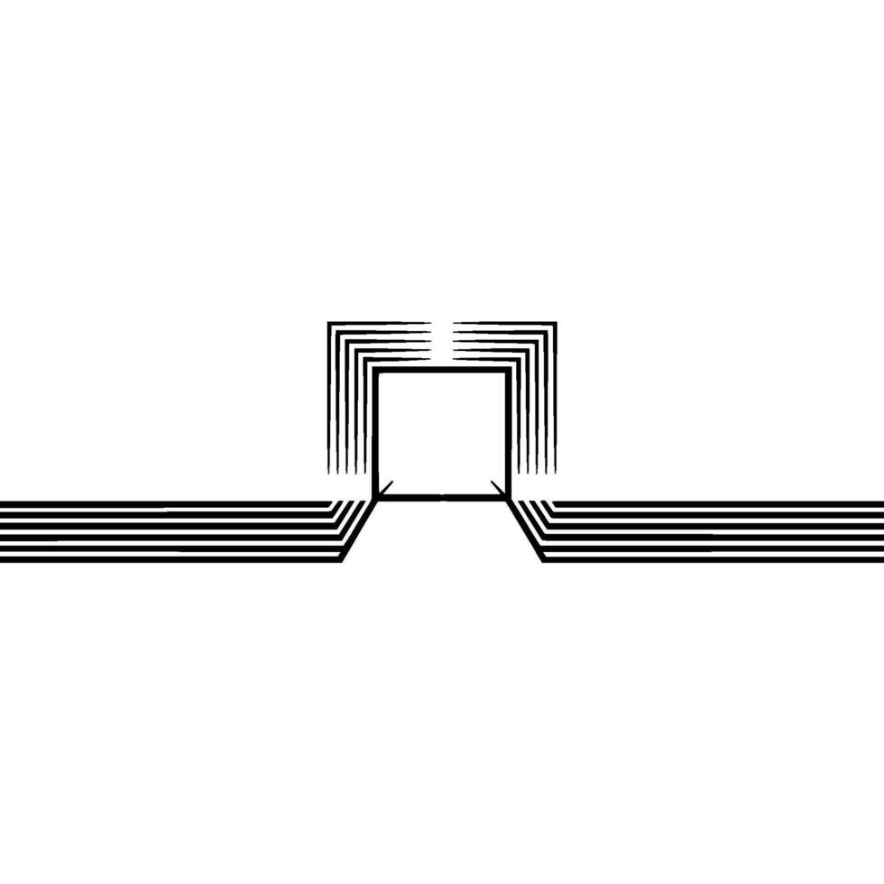 Minimalist Geometric Black Lines on White Abstract vector