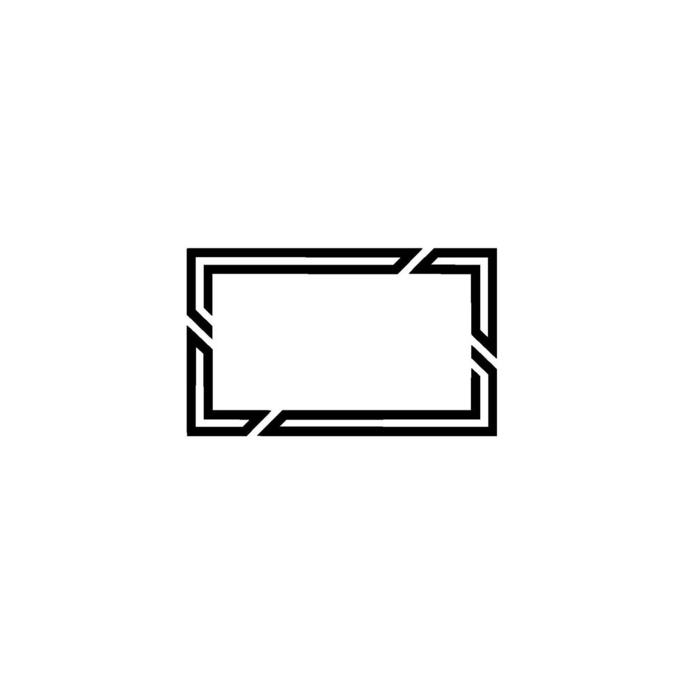 Minimalist Black Frame on White Modern Geometric Element vector
