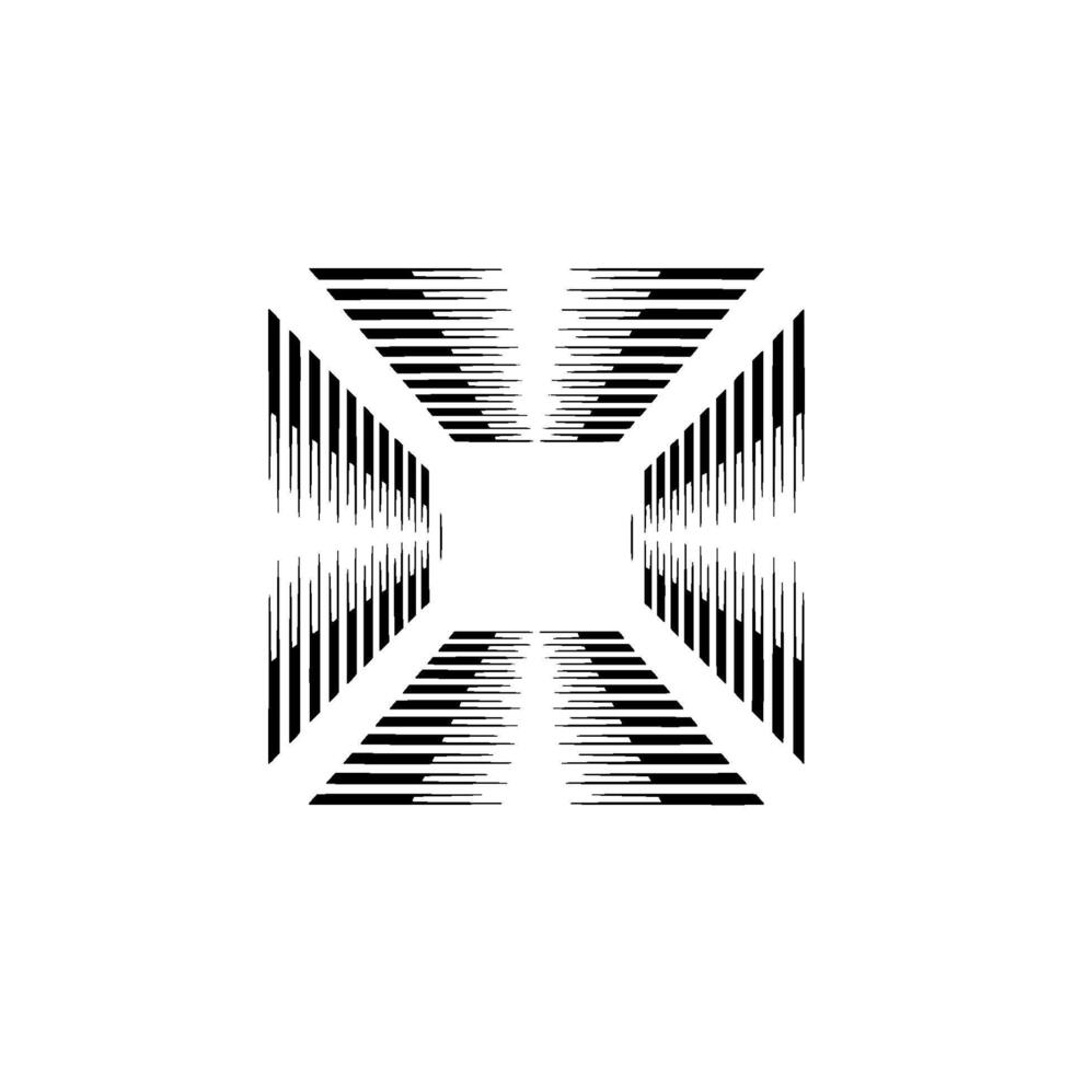 Abstract Geometric Illusion Perspective Corridor in Minimalist vector